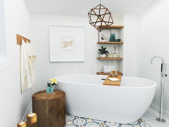 Download Picture Frame Mockup Mockups Bathroom Frame Mockup White Etsy