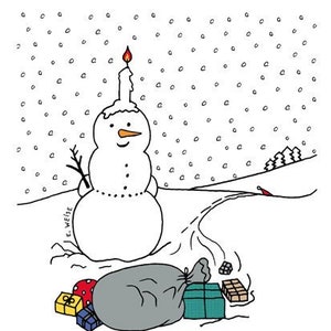 Postal de Navidad "Snowman"