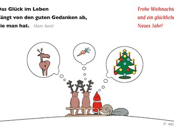 Weihnachtspostkarte "Gute Gedanken"