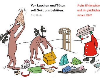 Christmas postcard "Luschen und Tüten"