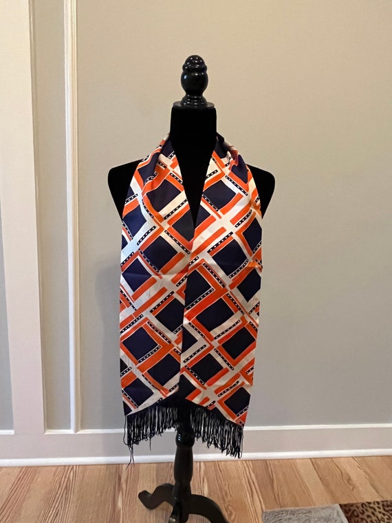 Vintage 1970s Double Layered Fringed Scarf/ Scarf… - image 10