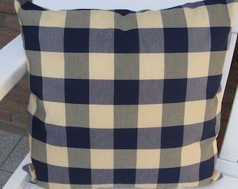 Pillowcase 45 blue-beige check