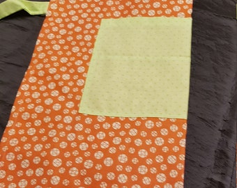 Children's apron orange/light green 3-5 years