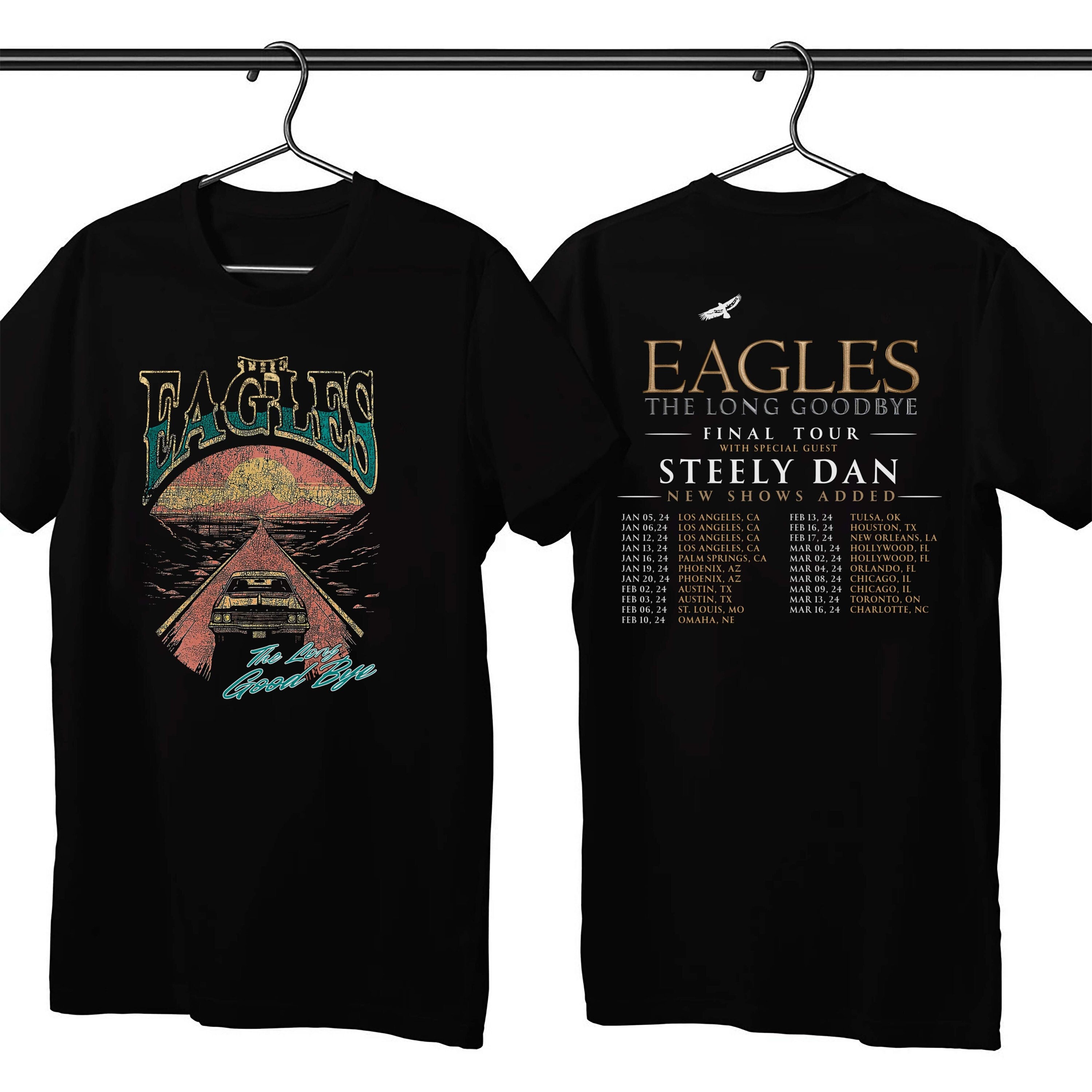 Eagles The Long Goodbye 2024 Tour PNG, The California Concert T Shirt ...