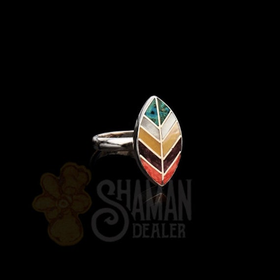 Hand Made Coca Leaf Ring of Peruvian Silver 950 Green Etsy