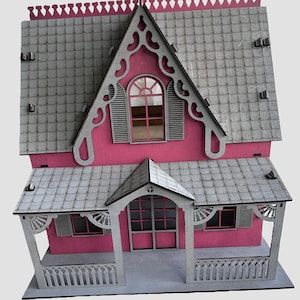 Charming Miniature Artisan Doll House Cottage in 1:24 Scale Handcrafted from Wood