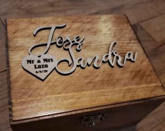 Personalized Ring Bearer Box, Wooden Wedding Ring Box, Rustic Ring Box For Weddings