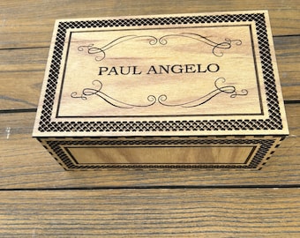 Personalized Custom Jewelry Box - Engraved Wooden Keepsake Box