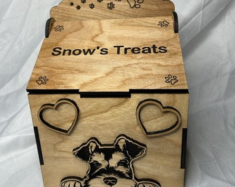 Dog Treat Box Made From Wood, Personalized Container For Dog Treats, Gift For Dog Owners