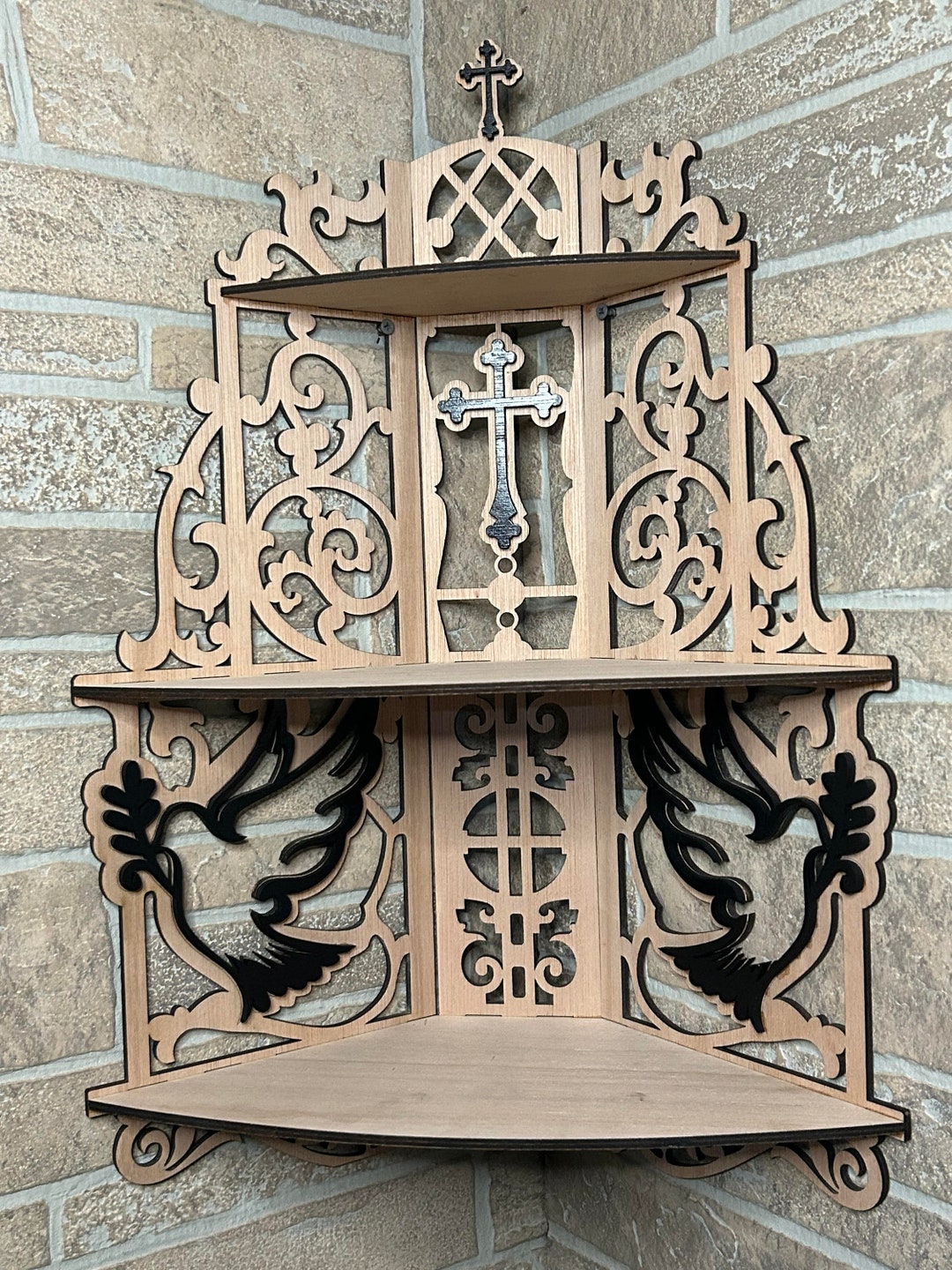 Corner Shelf Made From Wood, Decoration for Any Corner, Bathroom