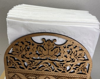 Handmade Wood Mail or Napkin Holder: Festive Fall Leaves Design