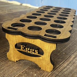 Stackable Wooden Egg Holder - Rustic Farmhouse Fresh Egg Organizer