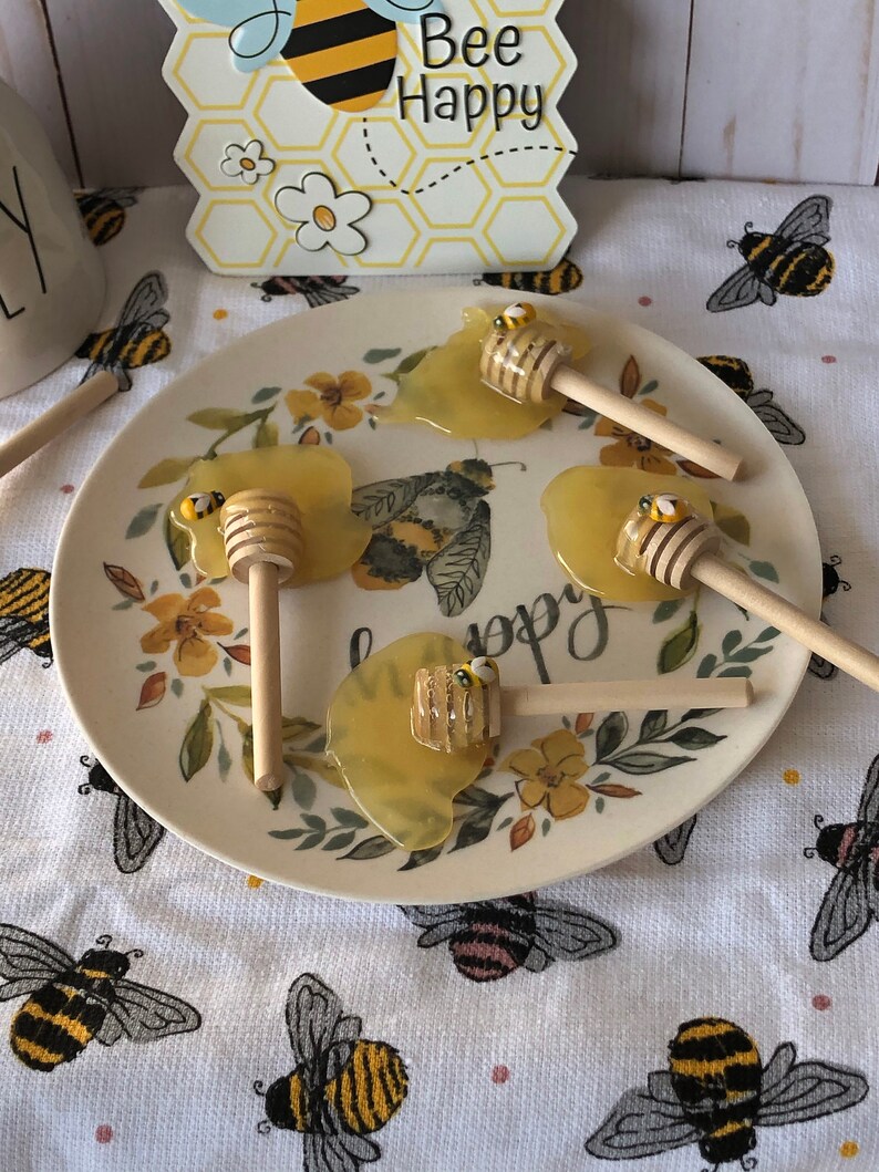 3 Wooden Honey Dippers Faux Honey Dippers Farmhouse Etsy
