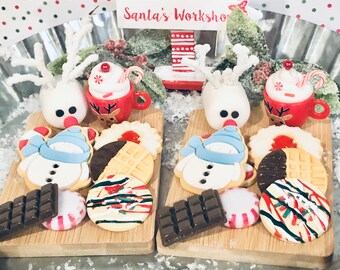 Christmas Fake Bake Charcuterie Board • Holiday Kitchen Decor • Winter Tiered Tray Display