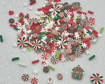 Christmas Gingerbread Fake Sprinkles, Holiday Crafting Mix