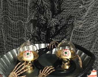 Fake Bloody Eyeball Prop with Fork, Halloween Decoration