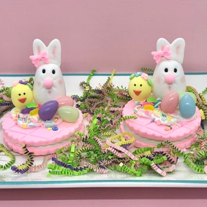Easter Bunny & Chick Novelty Jumbo Stuffed Sandwich Cookie Fake Bake, Faux, Prop, Decor
