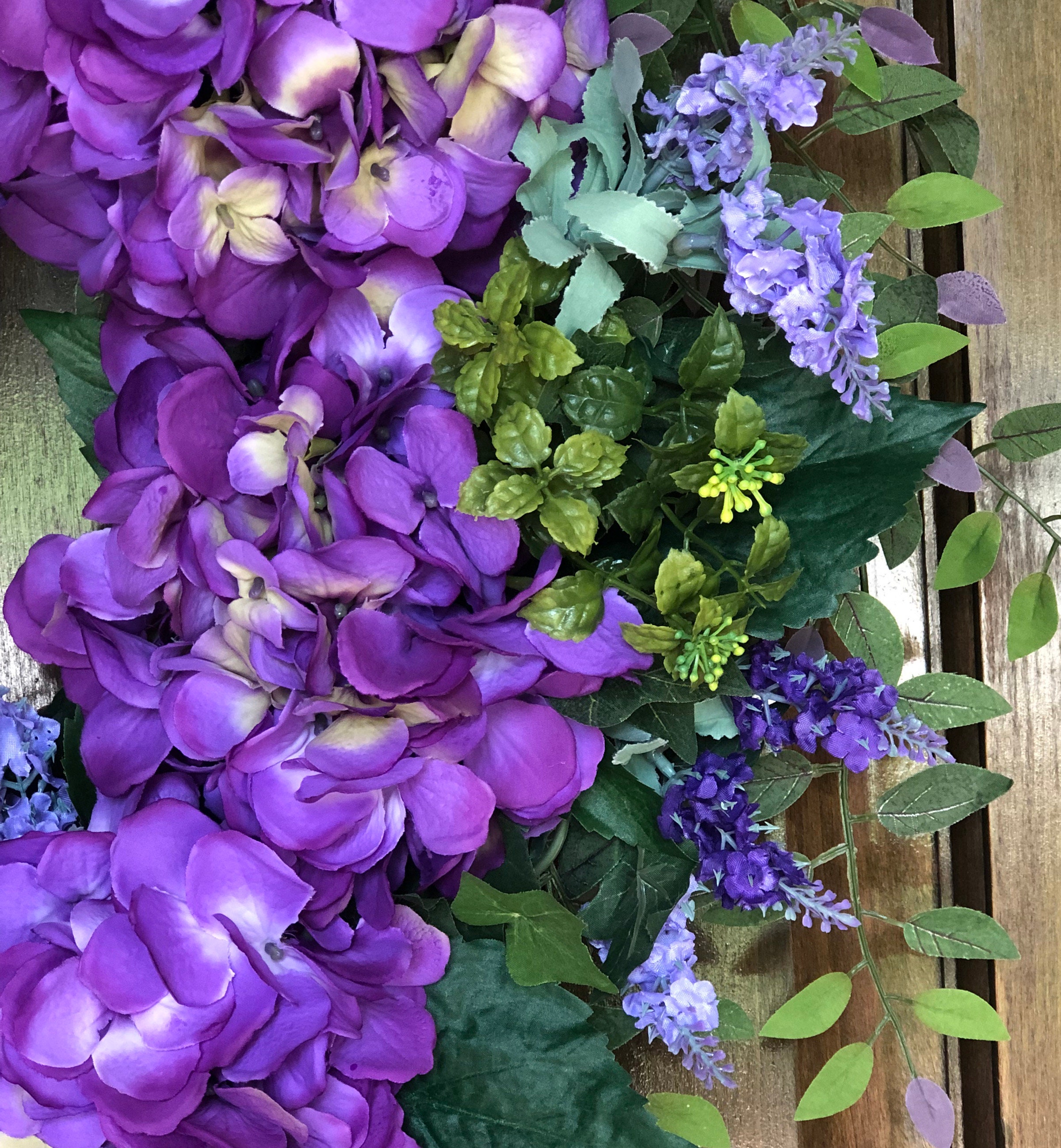 Purple Hydrangea Grapevine Wreath – Spring & Summer Front Door Decor - Etsy