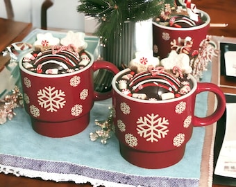 Christmas Mug Decor, Festive Fake Hot Cocoa Bomb Display