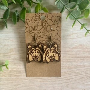 Rough Collie Earrings Digital File SVG, Ai, dxf