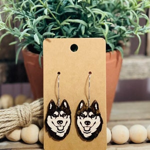 Husky Earrings Digital File SVG, Ai, dxf
