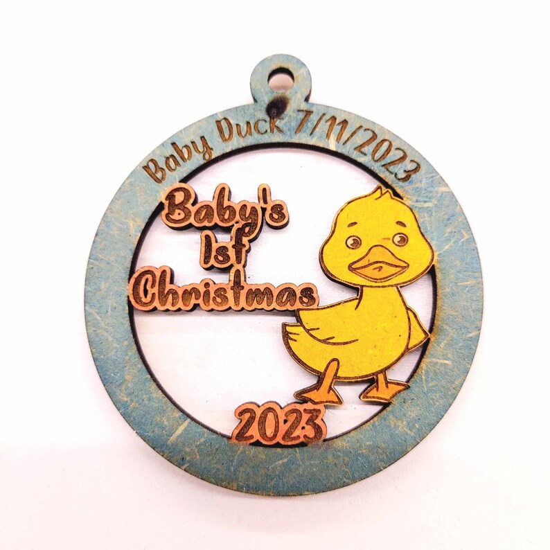 Baby's First Christmas Duck Ornament SVG AI DXF Digital Etsy