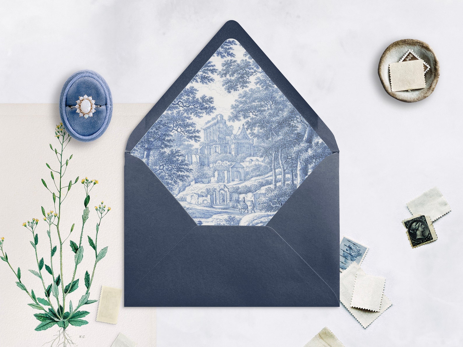 Luxury Lined Envelopes Preassembled Delph Blue Vintage Etsy