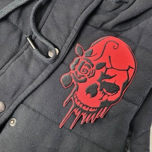 Flicken zum aufnähen, Rose aufbügeln, Rose aufbügeln, schwarz, Flicken, Jacke, Flicken, Biker Flicken, Gothic