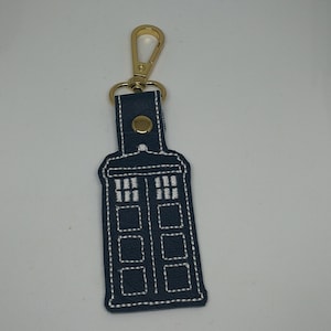 Phone Booth bag tag, Police, Key tag, Key Fob, bag decoration, dr who, tardis, swivel clip, gift item, fathers day, mothers day, keyring,