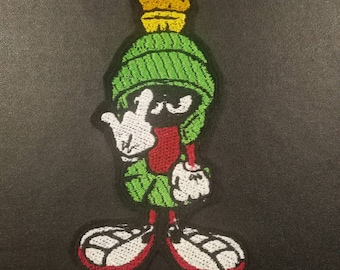 Marvin The Martian Cartoon Character Head Embroidered Iron On Patch Marvin The Martian Cartoon Character Head Embroidered Iron On Patch