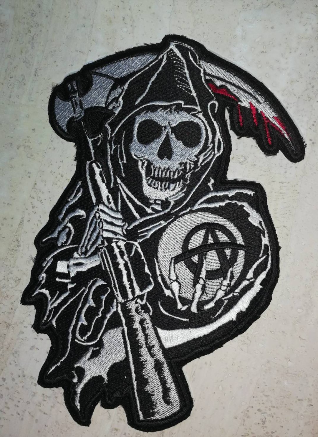 Large Sons of Anarchy Skeleton Iron on Patch / Sew on Patch Large Sons of Anarchy Skeleton Iron on Patch / Sew on Patch