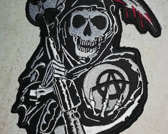 Parche pequeño de esqueleto de Sons of Anarchy para planchar/coser / Remendar / Decoración / Parca