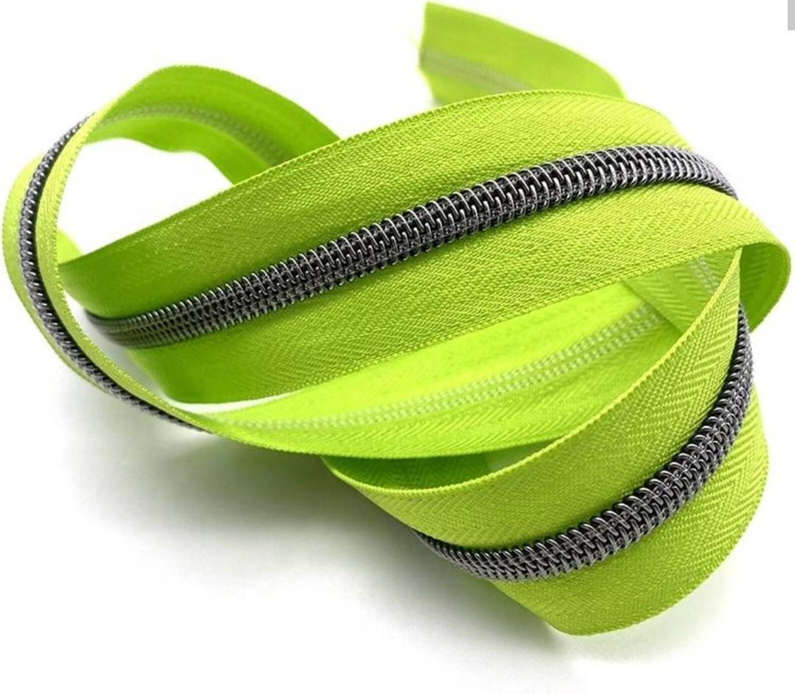 Lime Green 5 Zipper Tape With Gunmetal Zipper Tape Etsy