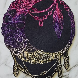 Bohemian Moon iron on patch/ sew on patch /embroidered patch / Gothic patch, jacket or bag decoration, gift ideas,