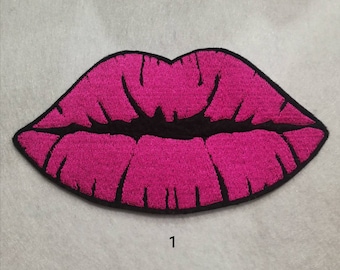 Small kiss lips iron on patch / pink lips / red kiss lips, jacket or bag patch, school patches, decorative accessories, gift ideas
