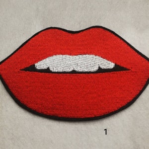 Small lips iron on patch / vampire lips patch / bit lip patch / gay pride lips iron on patch / iron on patch, jacket or bag decoration