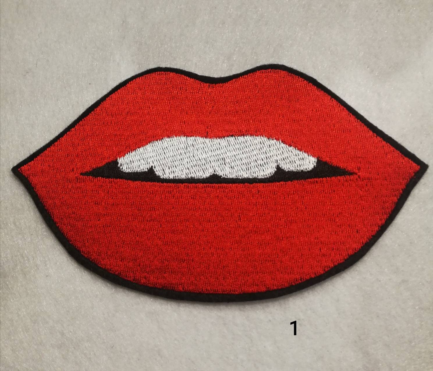 Small lips iron on patch / vampire lips patch / bit lip patch / gay pride lips iron on patch / iron on patch, jacket or bag decoration