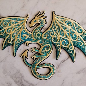 Dragon iron on patch, jacket patch, bag, mystical, decorations, clothing, home decor,
