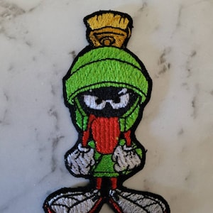 Angry Martian iron on patch, bag decoration,  clothing, shoes, fun patch, cartoon,