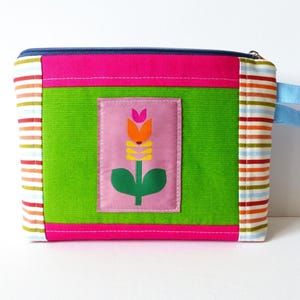 große Kosmetiktasche mit Blumen, Geschenk mit Blumen, Tasche für Gärtnerin, blommablu