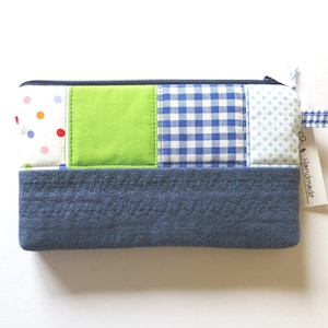 Patchwork-Handytasche, kleine Kosmetiktasche, Taschenorganizer, blommablu