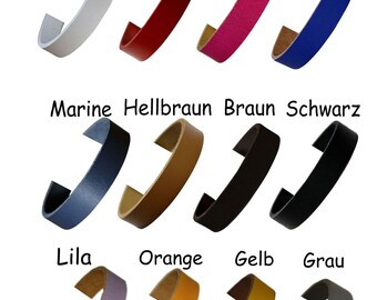 Leather strap in 12 colors 10 mm wide 27 cm long replacement strap craft material