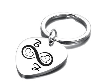 Stainless Steel Key Pendant Plectrum with Desired Engraving Love Friendship