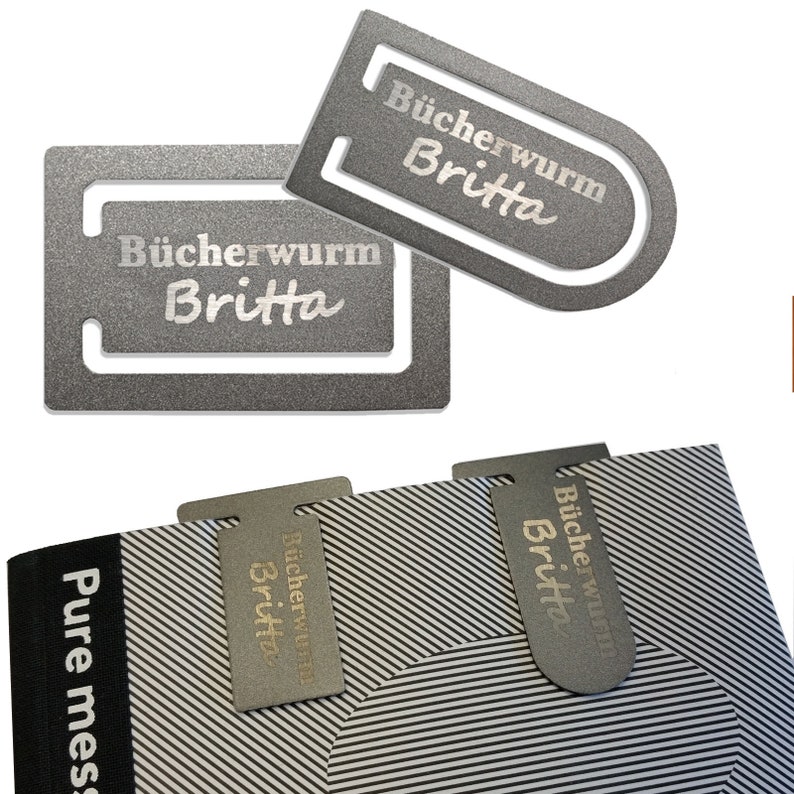 Bookmark Gunmetall Coating With Engraving Etsy
