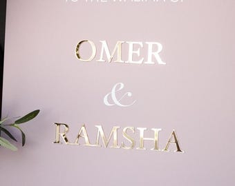 Acrylic Welcome Sign - Pastel - Mirror Gold