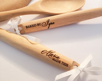 レーザー刻印入り木製ミキシングスプーン（ベーカーギフト）