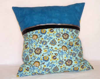 Cushion Blue and Flowers