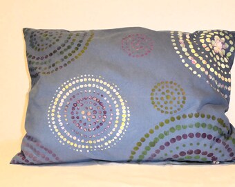 Cotton cushion denim blue with circles