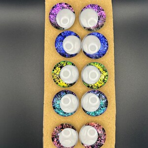 MADE TO ORDER 6x Handpainted Kawaii 30mm White Pupil Safety Eyes/Plastic Safety Holographic Eyes/Eyeballs image 1