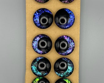 MADE to Order 6x Handpainted Kawaii 30mm Black Pupil Safety Eyes | Plastic Safety Holographic Eyes | Eyeballs